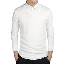 Pullover Herren | Schmaler Schnitt & V-Ausschnitt in Weiß