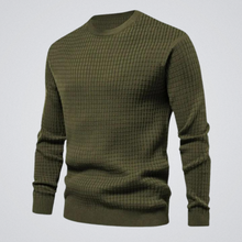 Pullover Herren | Waffelstruktur & Rundhals in Grün