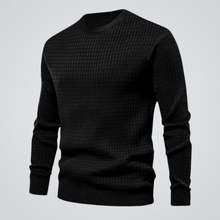 Pullover Herren | Waffelstruktur & Rundhals in Schwarz