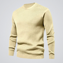 Pullover Herren | Waffelstruktur & Rundhals in Beige