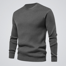 Pullover Herren | Waffelstruktur & Rundhals in Grau