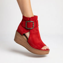 Nicolet — Offene Keilboots im modernen Stil in Rot