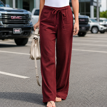 Loraine | Trendige Hose mit weitem Bein in Weinrot
