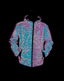 Reflektierende Outdoor Windbreaker Jacke mit Kapuze in Schwarz