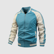 Reißverschluss Jacke Herren | Sportlich-Cleaner Look mit Streifen-Details in Blau