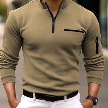 Reißverschluss Pullover Herren | Sportlich Elegant mit Stehkragen in Beige