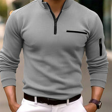 Reißverschluss Pullover Herren | Sportlich Elegant mit Stehkragen in Grau