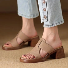 Damen Klassisch Blockabsatz Orthopädische Absatz Sandalen in Beige