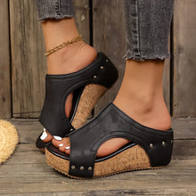 Maren – Keilsandalen für Damen in Schwarz