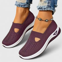 Emilia – Damen-Walkingsneaker aus Mesh zum Hineinschlüpfen in Dunkelviolett