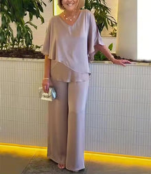 Camilia | Müheloses Glamour-Zweiteiler-Set in Grau