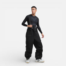 Herren Skihose mit Hosenträgern für Outdoor und Snowboarding in Schwarz