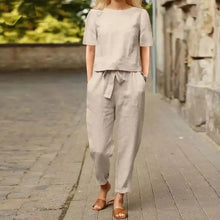 Charlotte - Outfit Set mit kurzen Ärmeln in Beige