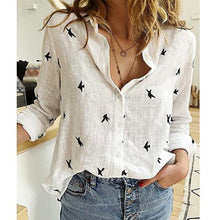 Casual Sommerliche Bluse für Damen in Weiß (mit Vögeln)