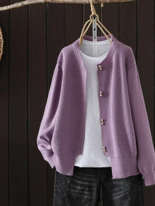 Camia | Cardigan mit Rundhalsausschnitt in Violett