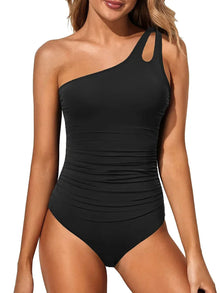 Solaya | Deine schmeichelnde One-Shoulder Badeanzug-Revolution in Schwarz
