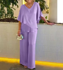 Camilia | Müheloses Glamour-Zweiteiler-Set in Violett