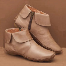 Mirelda | Vintage-Stiefeletten in Beige (mit Reißverschluss)