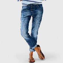 Saskia | Slim-Fit-Jeans im Distressed-Look in Mittelblau