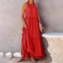 Munalisa - Maxikleid Mit Rüschen in Rot