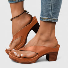Damen Lässig Orthopädische Absatz Sandalen in Braun