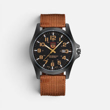 Armbanduhr Analog Ziffernblatt Stoffarmband Rundes Gehäuse in Braun