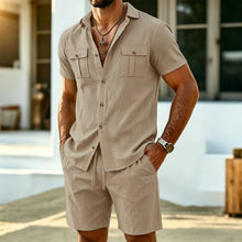 Toby | Lässiges Leinen Herren Set für Warme Tage in Khaki