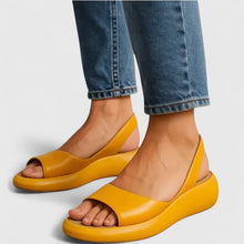 Damen Sommer Orthopädische Plateau Sandalen in Gelb