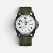 Armbanduhr Analog Ziffernblatt Stoffarmband Rundes Gehäuse in Grün