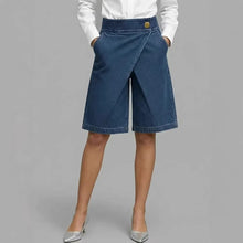 Macey™ - Bequeme Wickelshorts mit Lockerer Passform in Dunkelblau