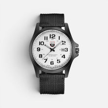 Armbanduhr Analog Ziffernblatt Stoffarmband Rundes Gehäuse in Schwarz