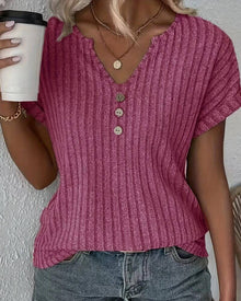 Rosina | Bluse mit V-Ausschnitt in Rosa