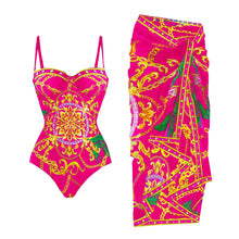 Alenya | Dein figurformender Push-Up-Einteiler mit passender Strandrobe in Pink / Rottöne