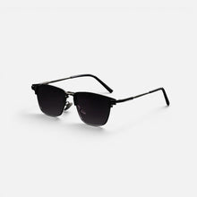 Sonnenbrille Halbrand Metall Gestell Verlaufsgläser in Schwarz