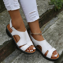 Damen Klettverschluss Mehrriemen Sandalen in Weiß