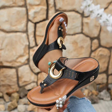 Damen Orthopädische Plateausandalen mit Riemchen in Schwarz