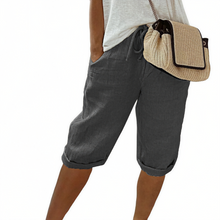 Aaliyah - Damen Shorts mit Bindegürtel in Grau