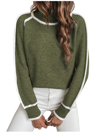 Elle | Kuscheliger Turtleneck-Pullover für Damen in Olive