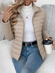 Frieda | Slim Fit Steppjacke in Beige