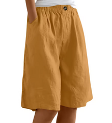 Damen Bequeme Sommer Kurze Hose in Erdiges Gelb