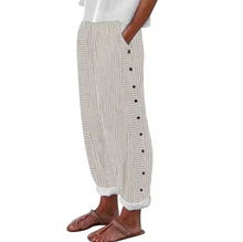 Reba™ - Bequeme Gestreifte Freizeithose in Khaki