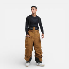 Herren Skihose mit Hosenträgern für Outdoor und Snowboarding in Braun