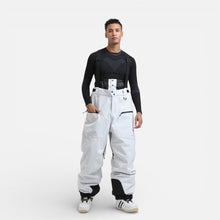 Herren Skihose mit Hosenträgern für Outdoor und Snowboarding in Weiß