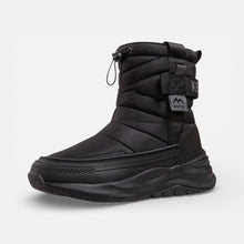 Gefütterte Winterstiefel Herren mit Profilsohle in Schwarz