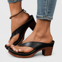 Damen Lässig Orthopädische Absatz Sandalen in Schwarz