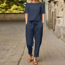 Charlotte - Outfit Set mit kurzen Ärmeln in Blau