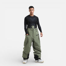 Herren Skihose mit Hosenträgern für Outdoor und Snowboarding in Grün
