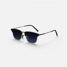 Sonnenbrille Halbrand Metall Gestell Verlaufsgläser in Blau