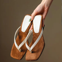 Damen Elegant Eckig Toe Absatz Sandalen in Weiß