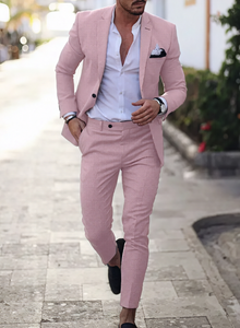 John - Herrenanzug im Slim Fit in Rosa